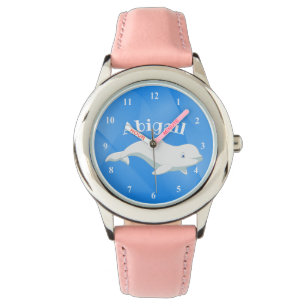 Personalisierter Beluga Whale Blau, Weißer arktisc Armbanduhr