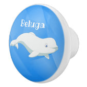 Personalisierter Beluga Whale Blau, Weißer arktisc Keramikknauf (Rechts)