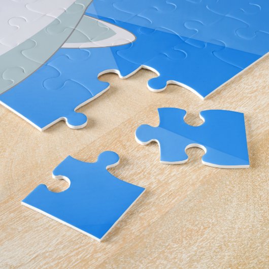 Personalisierter Beluga Whale Blau, Weißer arktisc Puzzle (Seite)