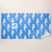 Personalisierter Beluga Whale Blau, Weißer arktisc Strandtuch (Vorderseite)