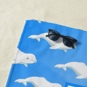 Personalisierter Beluga Whale Blau, Weißer arktisc Strandtuch (Beispiel)