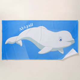 Personalisierter Beluga Whale Blau, Weißer arktisc Strandtuch