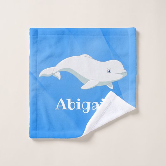 Personalisierter Beluga Whale Blau, Weißer arktisc Waschlappen (Waschlappen)