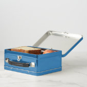 Personalisierter Beluga Whale und Blaues Herz in d Metall Brotdose (Innenseite)