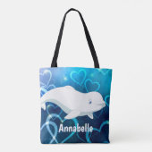 Personalisierter Beluga Whale und Blaues Herz in d Tasche (Rückseite)