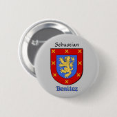 Personalisierter Benitez Historischer Schild Button (Vorne & Hinten)