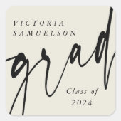 Personalisierter benutzerdefinierter Abschluss Quadratischer Aufkleber (Vorderseite)