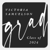 Personalisierter benutzerdefinierter Abschluss Quadratischer Aufkleber (Vorderseite)