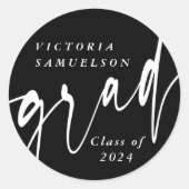 Personalisierter benutzerdefinierter Abschluss Runder Aufkleber (Vorderseite)