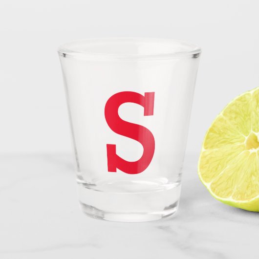 Personalisierter, benutzerdefinierter Anfangsbuchs Schnapsglas (Vorderseite)