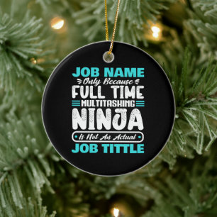 Personalisierter benutzerdefinierter Jobtitel Mult Keramik Ornament
