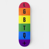 Personalisierter, benutzerdefinierter LGBTQ-Regenb Skateboard (Vorderseite)