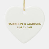 Personalisierter benutzerdefinierter Name Datum Ho Keramik Ornament (Hinten)