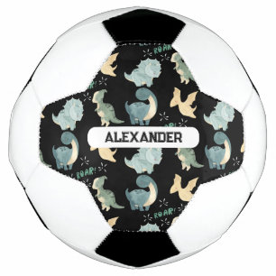 Personalisierter benutzerdefinierter Name Dinosaur Fußball