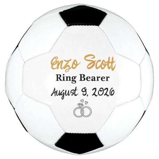 Personalisierter benutzerdefinierter Ringträger, H Fußball (Vorderseite)