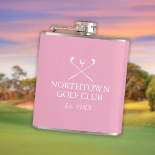 Personalisierter benutzerdefinierter rosa Golfschl Flachmann