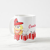 Personalisierter, benutzerdefinierter Text lächelt Kaffeetasse (Vorderseite Links)