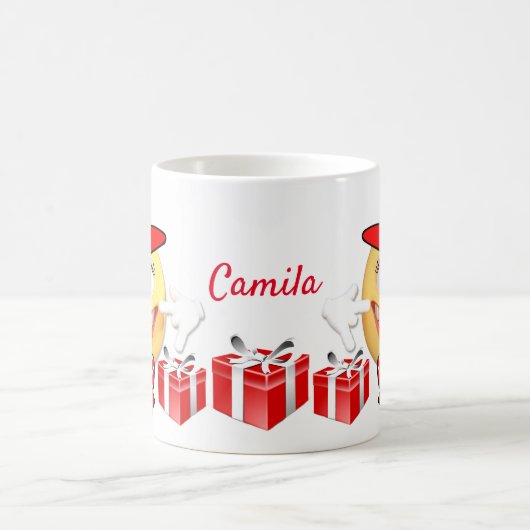 Personalisierter, benutzerdefinierter Text lächelt Kaffeetasse (Mittel)