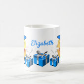 Personalisierter, benutzerdefinierter Text lächelt Kaffeetasse (Mittel)