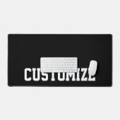 Personalisierter, benutzerdefinierter Text Schwarz Schreibtischunterlage (Tastatur & Maus)
