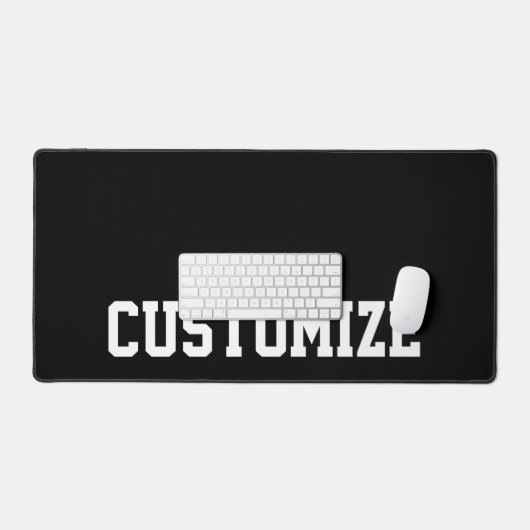 Personalisierter, benutzerdefinierter Text Schwarz Schreibtischunterlage (Tastatur & Maus)