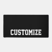 Personalisierter, benutzerdefinierter Text Schwarz Schreibtischunterlage (Vorderseite)