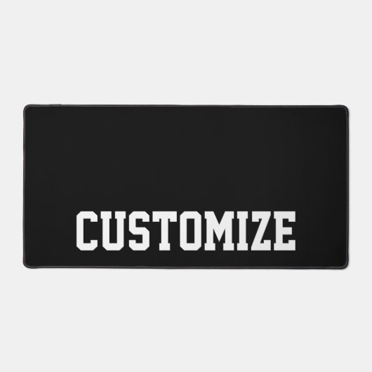 Personalisierter, benutzerdefinierter Text Schwarz Schreibtischunterlage (Vorderseite)