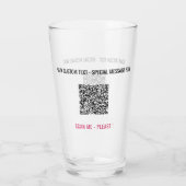 Personalisierter benutzerdefinierter Text und QR-C Glas (Rückseite)