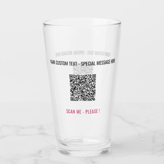 Personalisierter benutzerdefinierter Text und QR-C Glas (Rückseite)