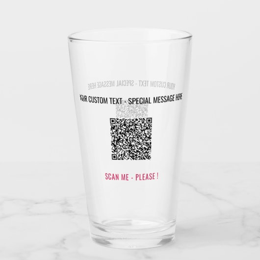 Personalisierter benutzerdefinierter Text und QR-C Glas (Vorderseite)