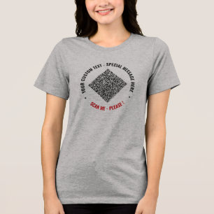 Personalisierter benutzerdefinierter Text und QR-C Tri-Blend Shirt