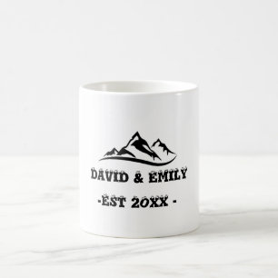 Personalisierter Bergabenteuer-Paar-Becher Kaffeetasse