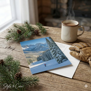 Personalisierter Bergblick auf das Aspen Ski Resor Postkarte