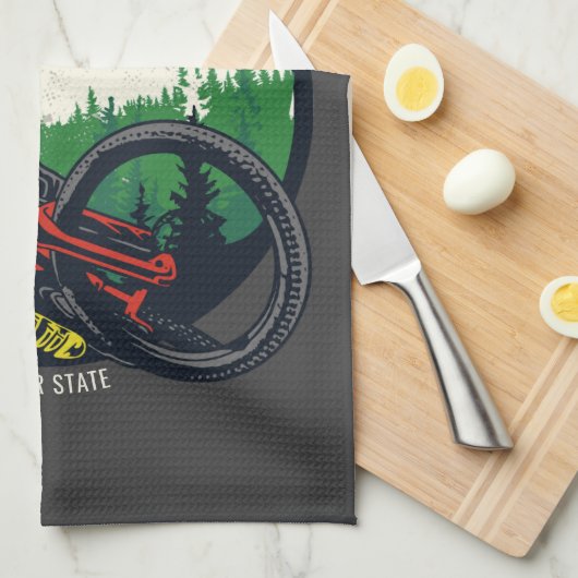 Personalisierter Bergpass Geschirrtuch (Viertel Falte)