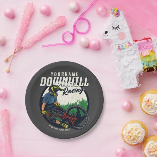 Personalisierter Bergpass Pappteller (Party)