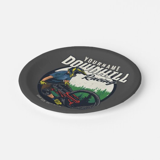 Personalisierter Bergpass Pappteller (Schrägansicht)