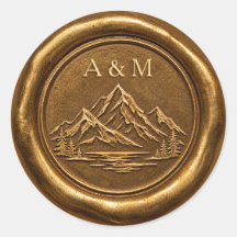 Personalisierter Bergwachssiegel-Aufkleber, Antik