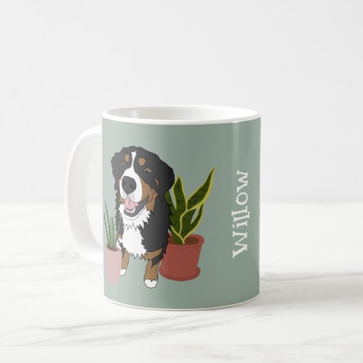 Personalisierter Berner Berghund Kaffeetasse (Vorderseite Links)