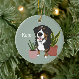 Personalisierter Berner Berghund Keramik Ornament
