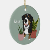 Personalisierter Berner Berghund Keramik Ornament (Rechts)