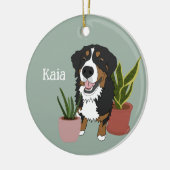Personalisierter Berner Berghund Keramik Ornament (Links)