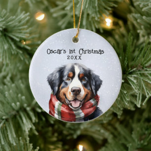Personalisierter Berner Berghund Keramik Ornament
