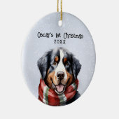 Personalisierter Berner Berghund Keramik Ornament (Rechts)