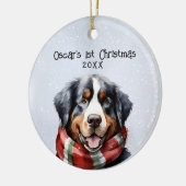 Personalisierter Berner Berghund Keramik Ornament (Links)