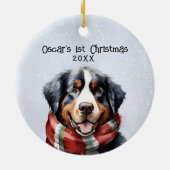 Personalisierter Berner Berghund Keramik Ornament (Hinten)