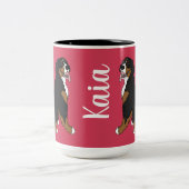 Personalisierter Berner Berghund Zweifarbige Tasse (Mittel)