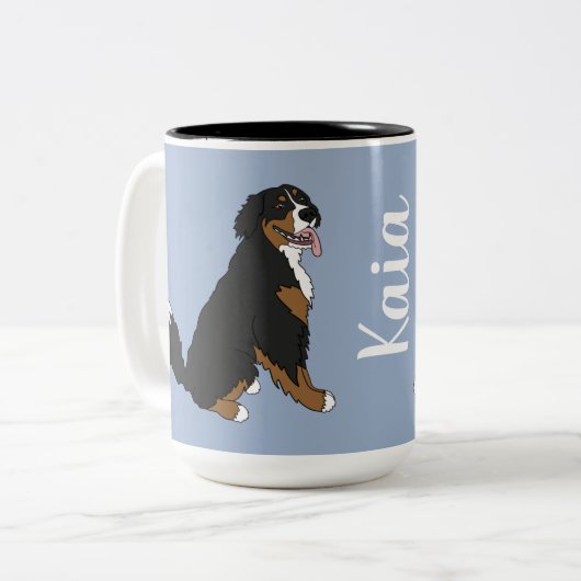 Personalisierter Berner Berghund Zweifarbige Tasse (Vorderseite Links)