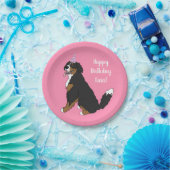 Personalisierter Berner Hund Geburtstag Pappteller (Party)