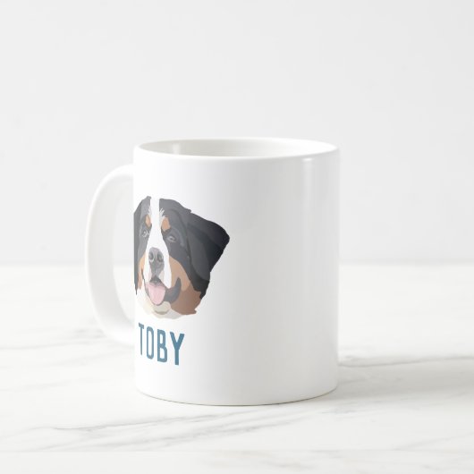 Personalisierter Berner Hund  Kaffeetasse (Vorderseite Links)