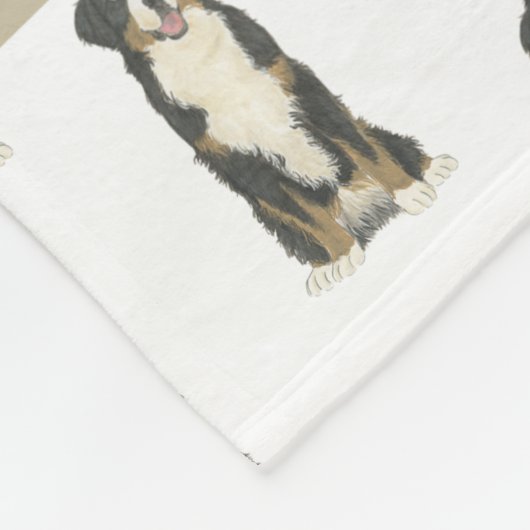 Personalisierter Berner Hund Rosa & Weiß Fleecedecke (Ecke)